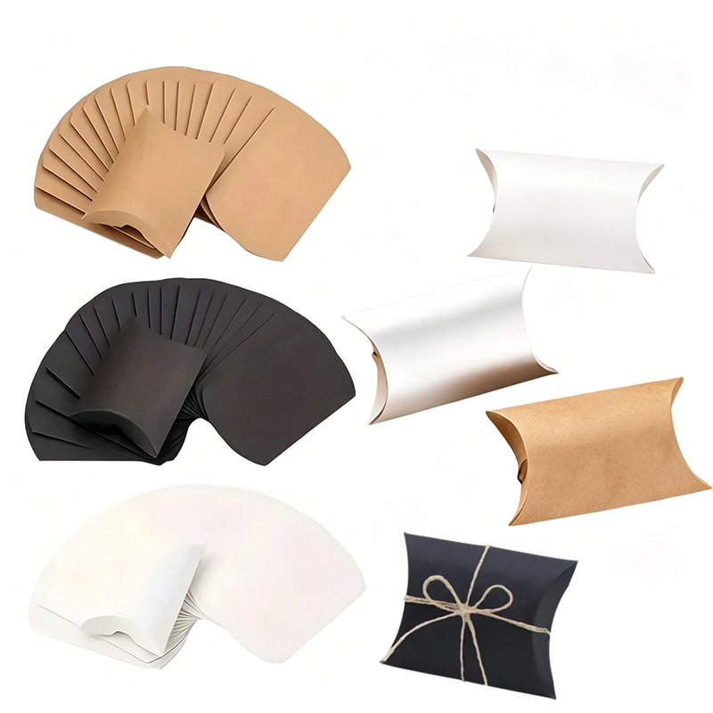 Wedding Supply.Box - 50/100 Stück Mehrfarbige Kraftpapier-Kissenboxen für Weihnachten,