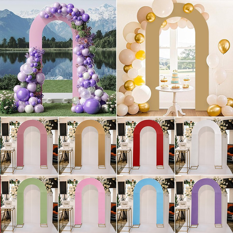 Wedding Support - Hochelastische U-förmige Bogenhintergrundabdeckung für Geburtstag, Babyparty,