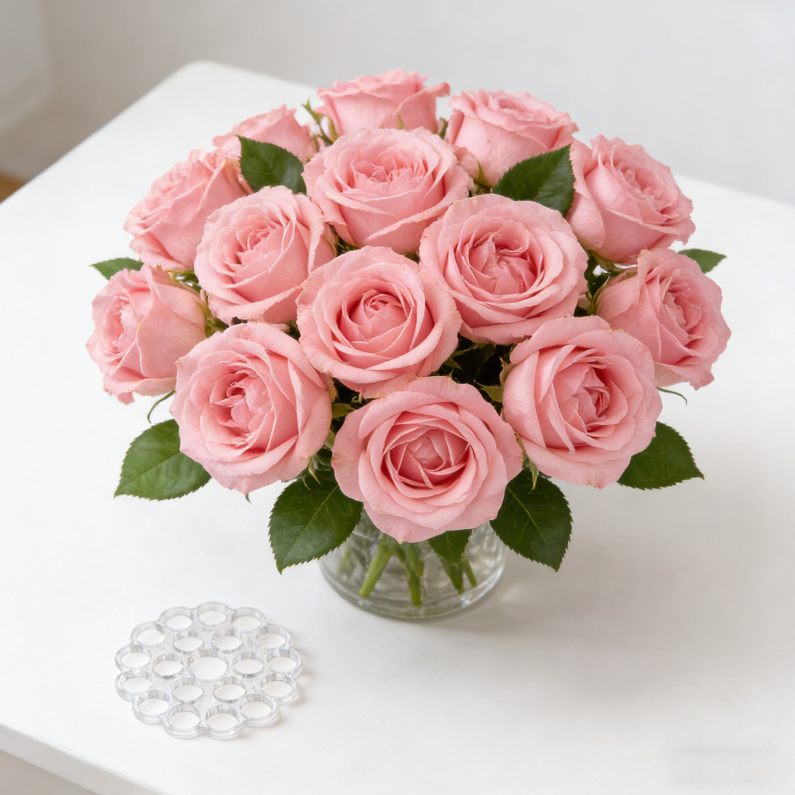 Wedding Support - 2 Stück Blumenarrangement-Halter, transparentes Blumen-Gitter, 20-Loch-Blumenstrauß-Stielhalter,