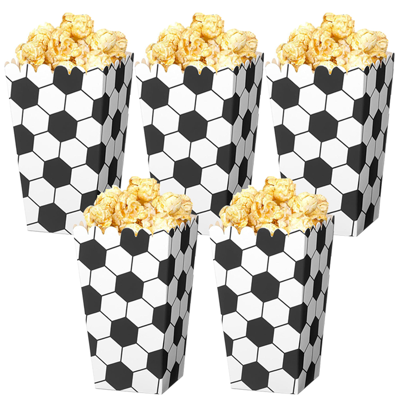 Wedding Supply.Box - 6/18 Stück Fußball-Popcorn-Boxen, Fußball-Partygeschenk-Leckerli-Box für Sportthema