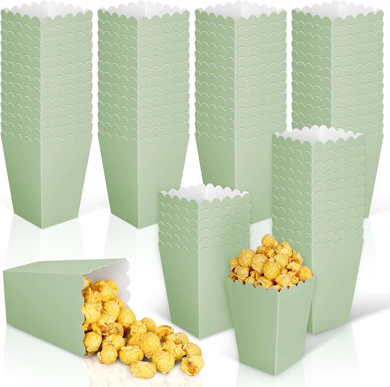 Wedding Supply.Box - 12 Stück salbeigrüne Mini-Popcorn-Boxen, grüne Popcorn-Eimer,