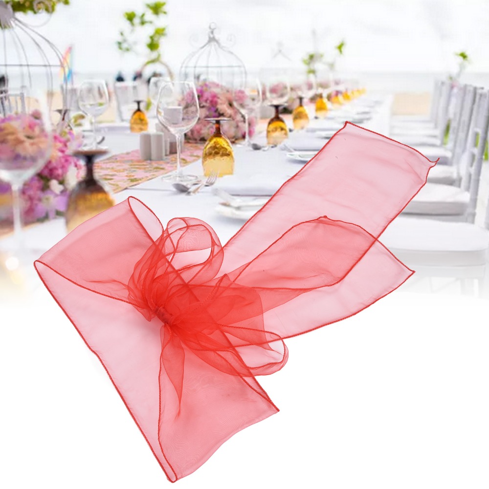 Chair Sash Organza - 10 Stück Organza-Stuhlschleifen in Blau, Rot,