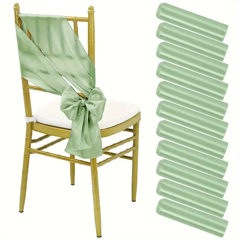 Wedding Supply Wholesale - Großhandel 10/50 Stück Satin-Stuhlschleifen, Hochzeitsstuhl-Knotenbänder für
