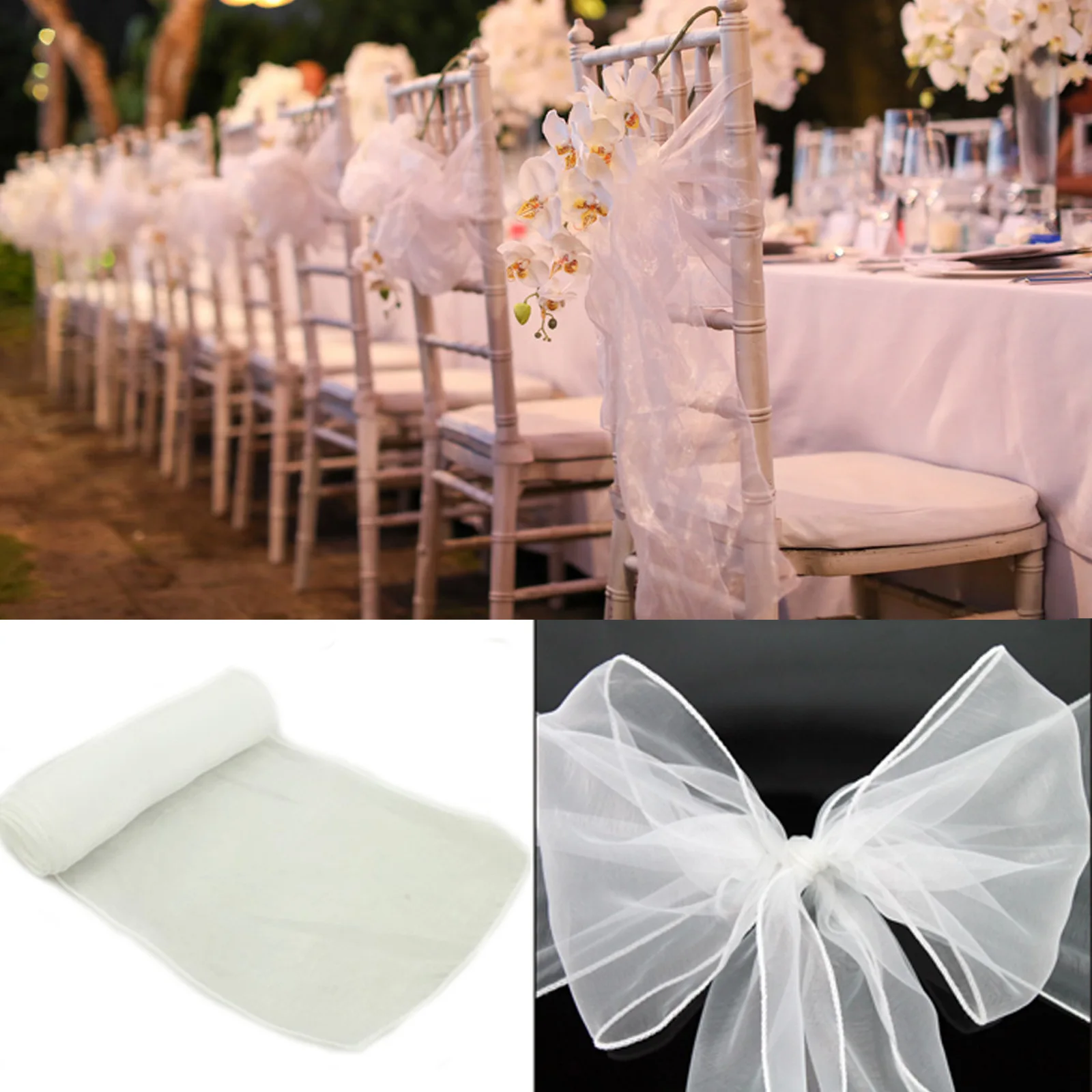 Großhandel 10/50 Pack Organza  – Chair Sash Organza Bewertung und Preis