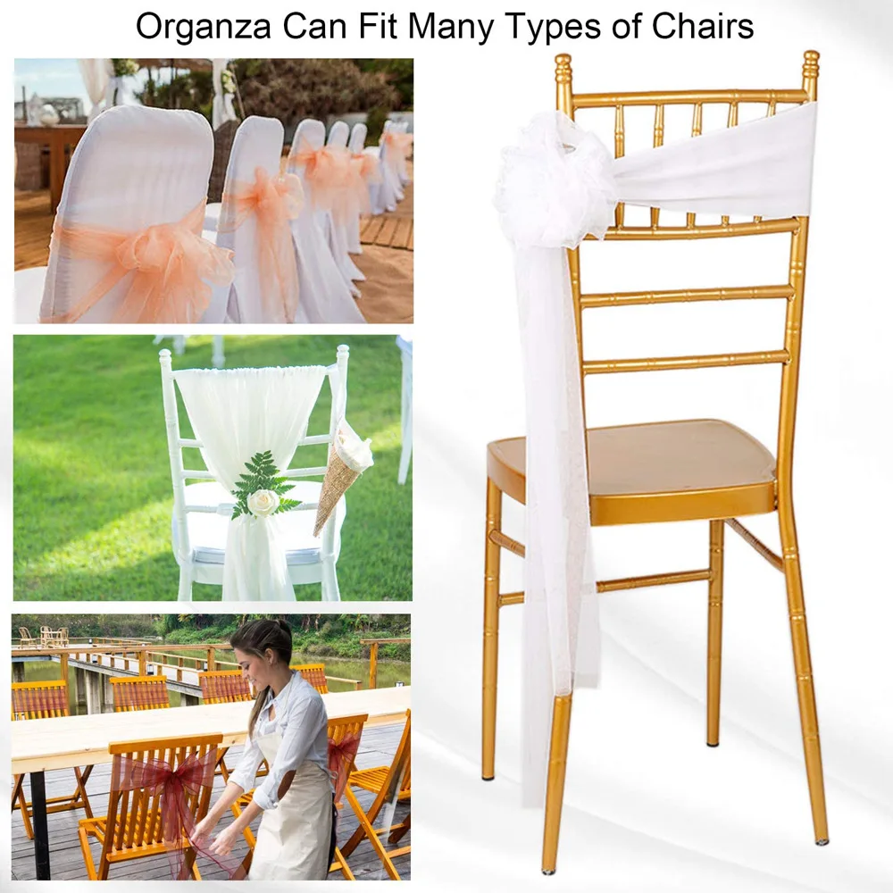 Großhandel 10/50 Pack Organza  – Chair Sash Organza Bewertung und Preis