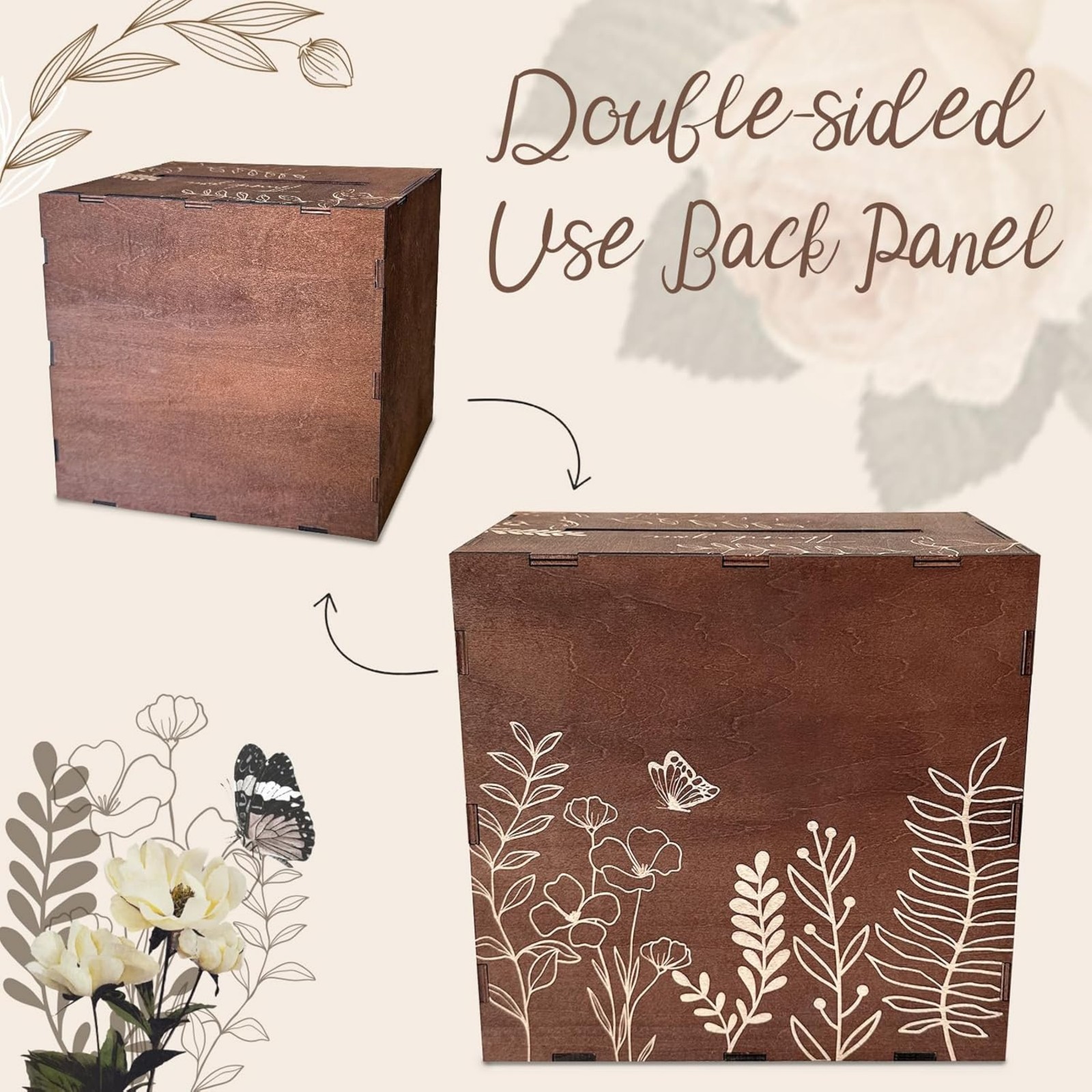 Braune Hochzeitskartenbox für  – Wedding Card Box Bewertung und Preis