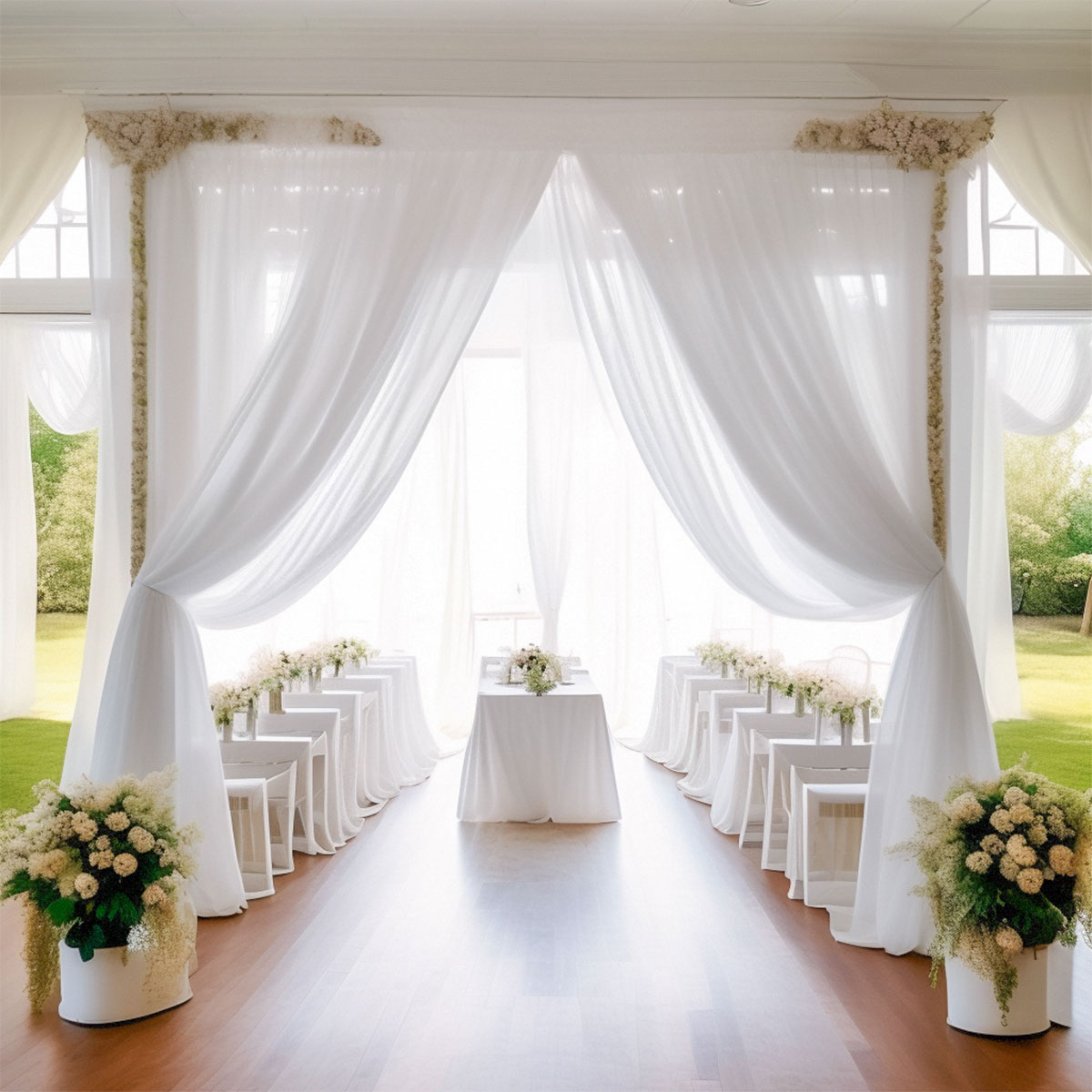 Weiße Hochzeitsdekoration, Tül – Chair Sash Organza Bewertung und Preis